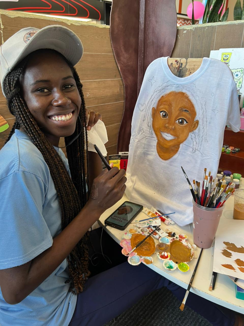 Pintura em t-shirt personalizada